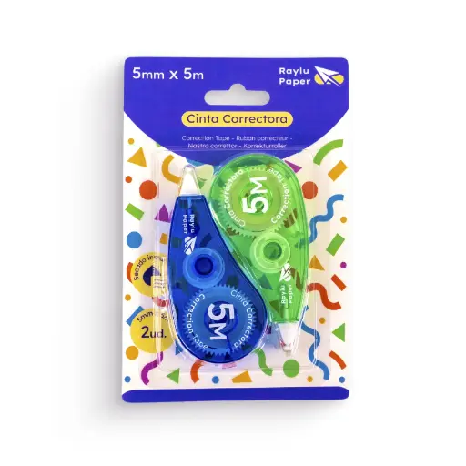 [081387] CORRECTOR EN CINTA DUOFIX 5×5 BLÍSTER 2 UNIDADES RAYLU
