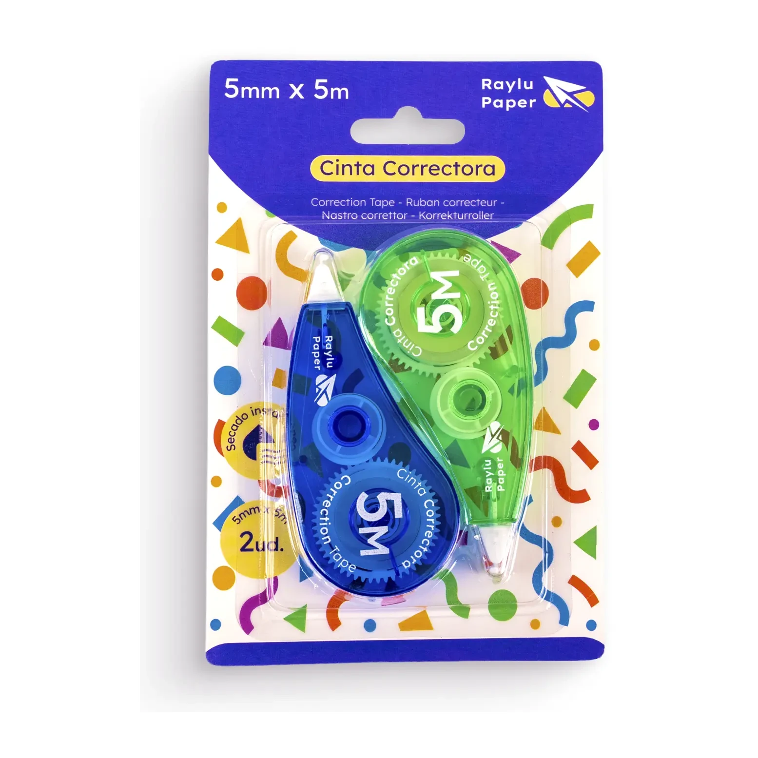[081387] CORRECTOR EN CINTA DUOFIX 5×5 BLÍSTER 2 UNIDADES RAYLU