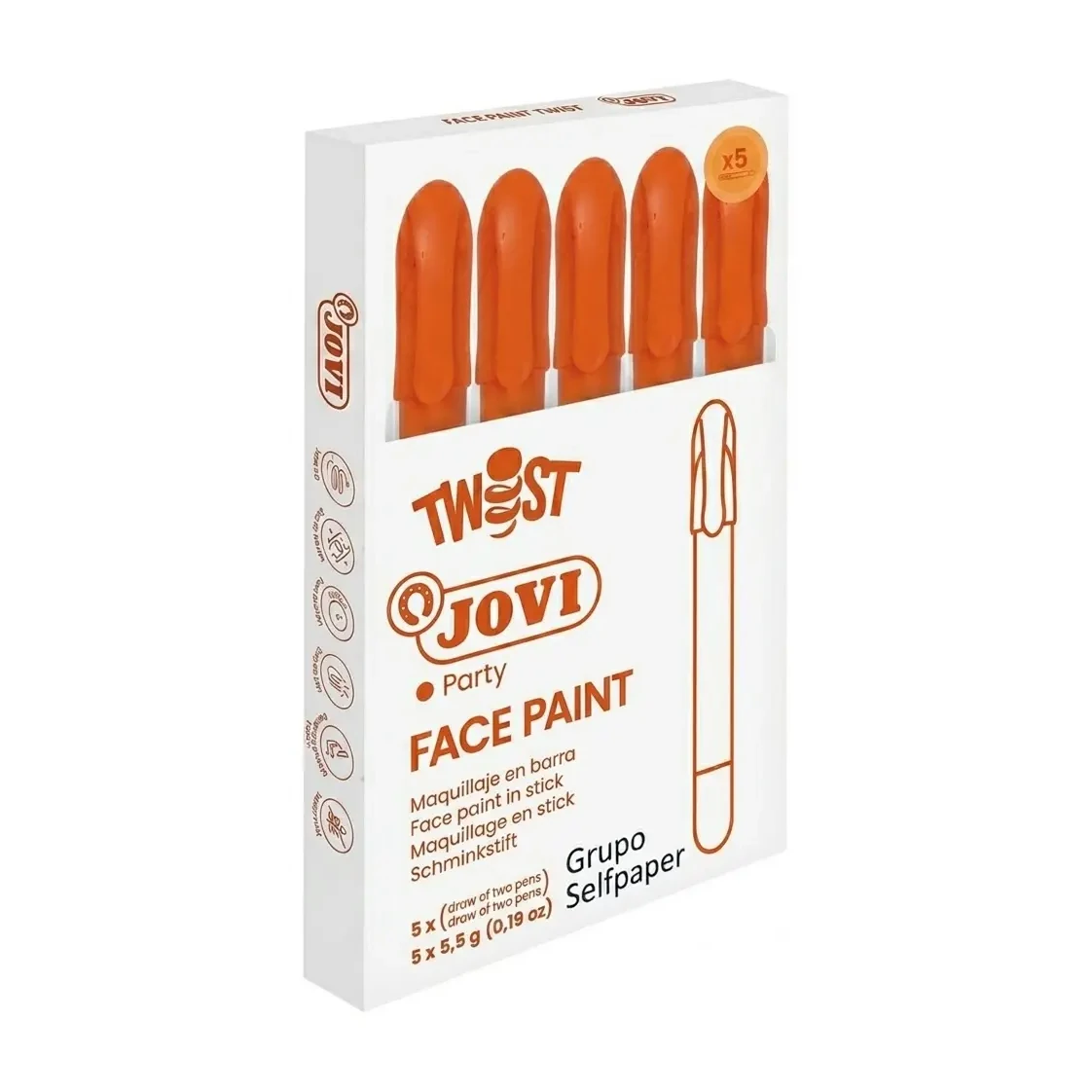 [649395] BARRA DE MAQUILLAJE TWIST MAKE-UP NARANJA CAJA JOVI