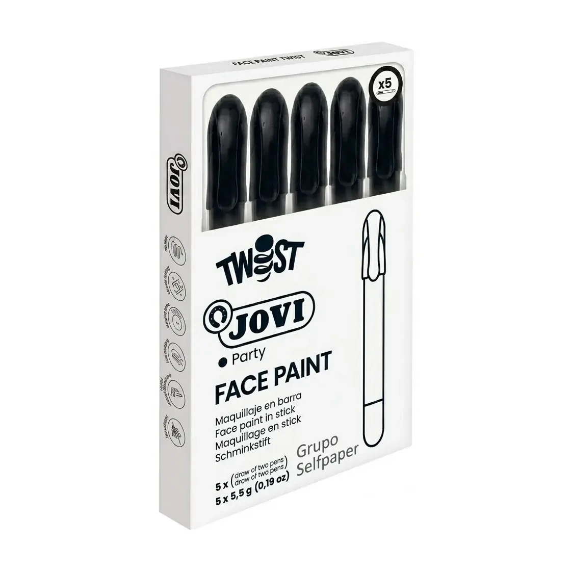 [649396] BARRA DE MAQUILLAJE TWIST MAKE-UP NEGRO CAJA JOVI