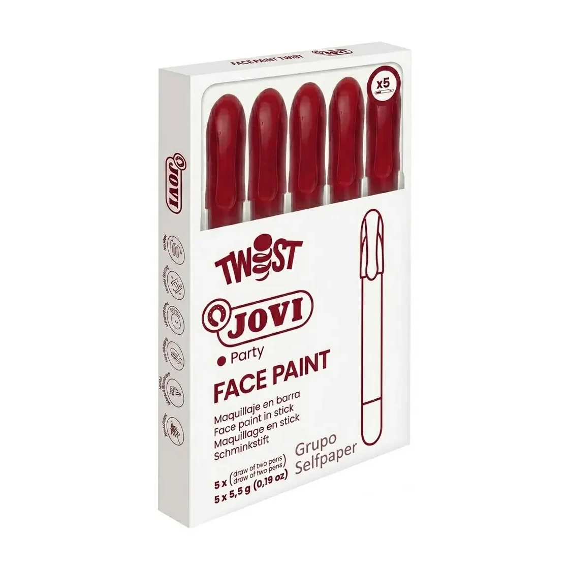 [649397] BARRA DE MAQUILLAJE TWIST MAKE-UP ROJO CAJA JOVI