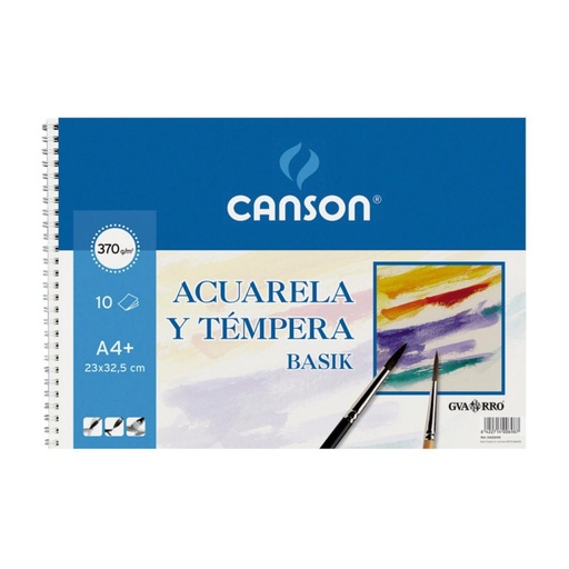 [600066] BLOC ACUARELA GUARRO BASIK A4+ ESPIRAL 370 G/M² 10 HOJAS