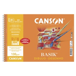 BLOC BASIK DIBUJO GUARRO CON ESPIRAL A4 LISO 130 G/M²