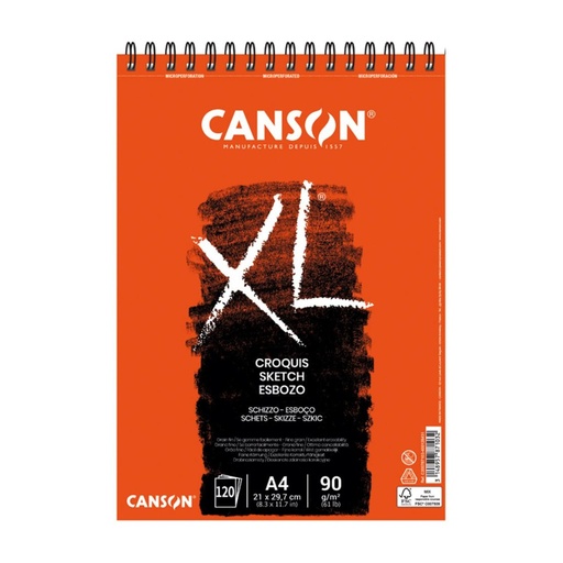 [600418] BLOC ESPIRAL CROQUIS CANSON XL A4 90 G/M² – 120 HOJAS