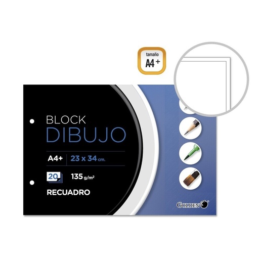 [600281] BLOC DIBUJO A4 ENCOLADO RECUADRO