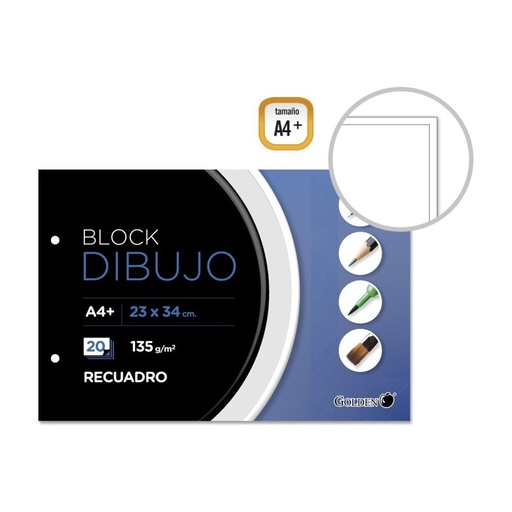 [600281] BLOC DIBUJO A4 ENCOLADO RECUADRO