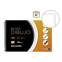 BLOC DIBUJO GOLDEN A4 135 G/M² ESPIRAL CON RECUADRO
