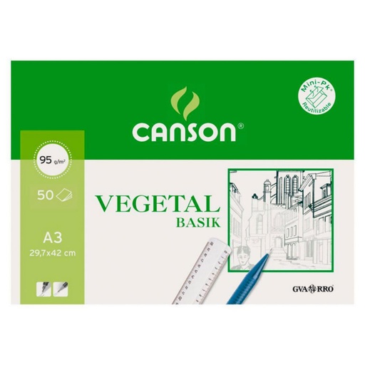 [619920] BLOC ENCOLADO PAPEL VEGETAL CANSON A3+ 50 HOJAS 95 G/M²