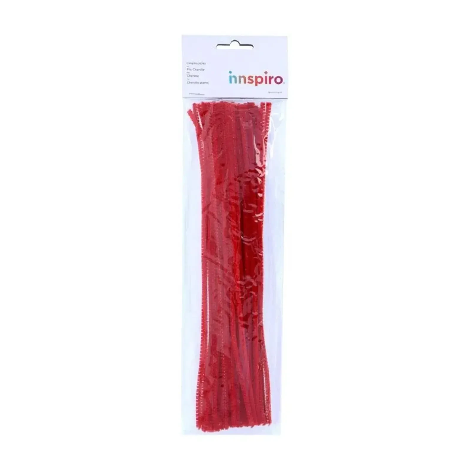 [650267] LIMPIAPIPAS CHENILLA ROJO 4MMX30CM PACK 50U