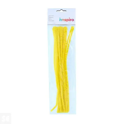 [650268] LIMPIAPIPAS CHENILLA AMARILLO 4MM X 30CM PACK 50U