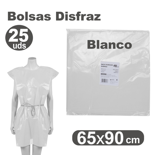 [513016] BOLSA DE DISFRAZ BLANCO 60×90 CM 