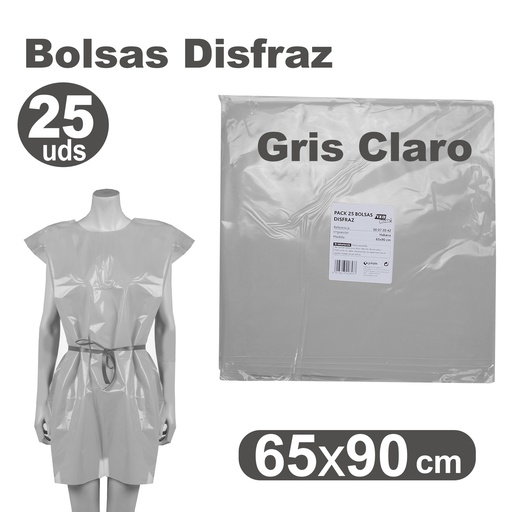 [513017] BOLSA DE DISFRAZ GRIS 60×90 CM