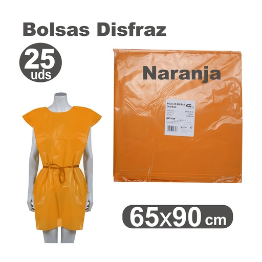 [513012] BOLSA DE DISFRAZ NARANJA 60×90 CM 
