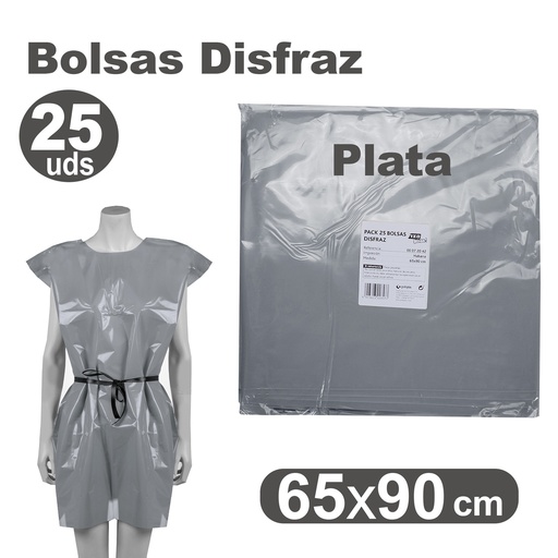 [513018] BOLSA DE DISFRAZ PLATA 60×90 CM