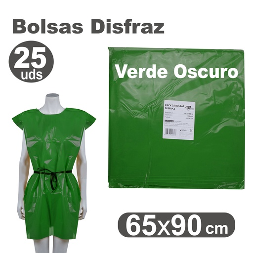 [513005] BOLSA DE DISFRAZ VERDE OSCURO 60×90 CM 