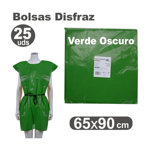 [513005] BOLSA DE DISFRAZ VERDE OSCURO 60×90 CM 