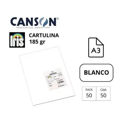 [700013] CARTULINA CANSON IRIS A3 BLANCO