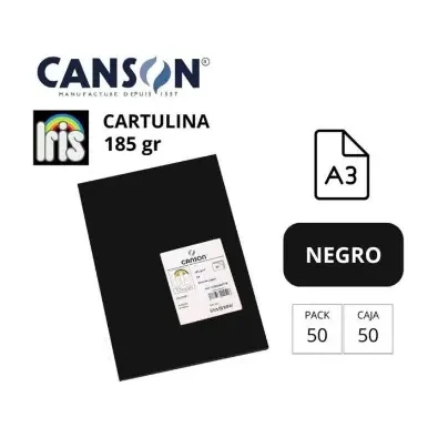 [700028] CARTULINA CANSON IRIS A3 NEGRO