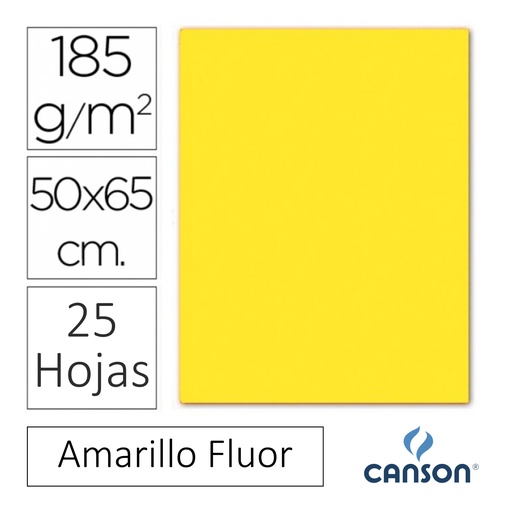 [649915] CARTULINA CANSON IRIS  50×65CM 185 GRAMOS  AMARILLO FLUOR 