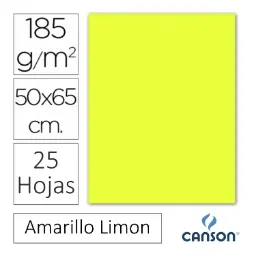 CARTULINA CANSON IRIS 50×65CM AMARILLO LIMON 