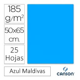 CARTULINA CANSON IRIS 50×65CM AZUL MALDIVAS