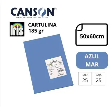 [649927] CARTULINA CANSON IRIS  50×65CM 185 GRAMOS  AZUL MARINO