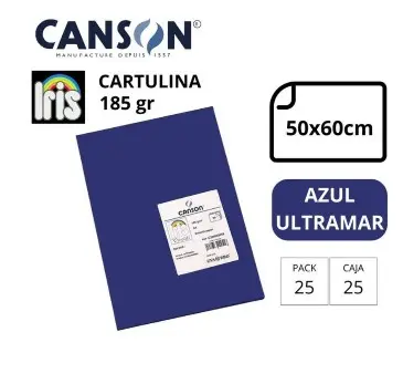 [649926] CARTULINA CANSON IRIS  50×65CM 185 GRAMOS AZUL ULTRAMAR