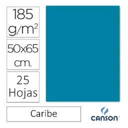 CARTULINA CANSON IRIS 50×65CM AZUL CARIBE 
