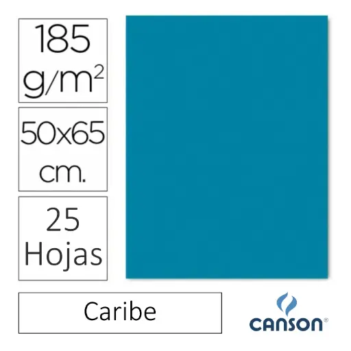 [649212] CARTULINA CANSON IRIS 50×65CM AZUL CARIBE 