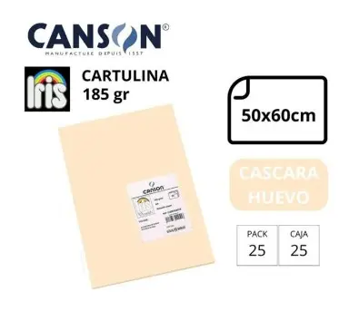 [649216] CARTULINA CANSON IRIS  50×65CM 185 GRAMOS  CASCARA