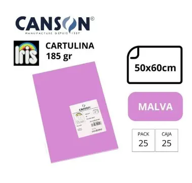 [649211] CARTULINA CANSON IRIS  50×65CM 185 GRAMOS  MALVA