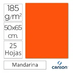 CARTULINA CANSON IRIS 50×65CM MANDARINA