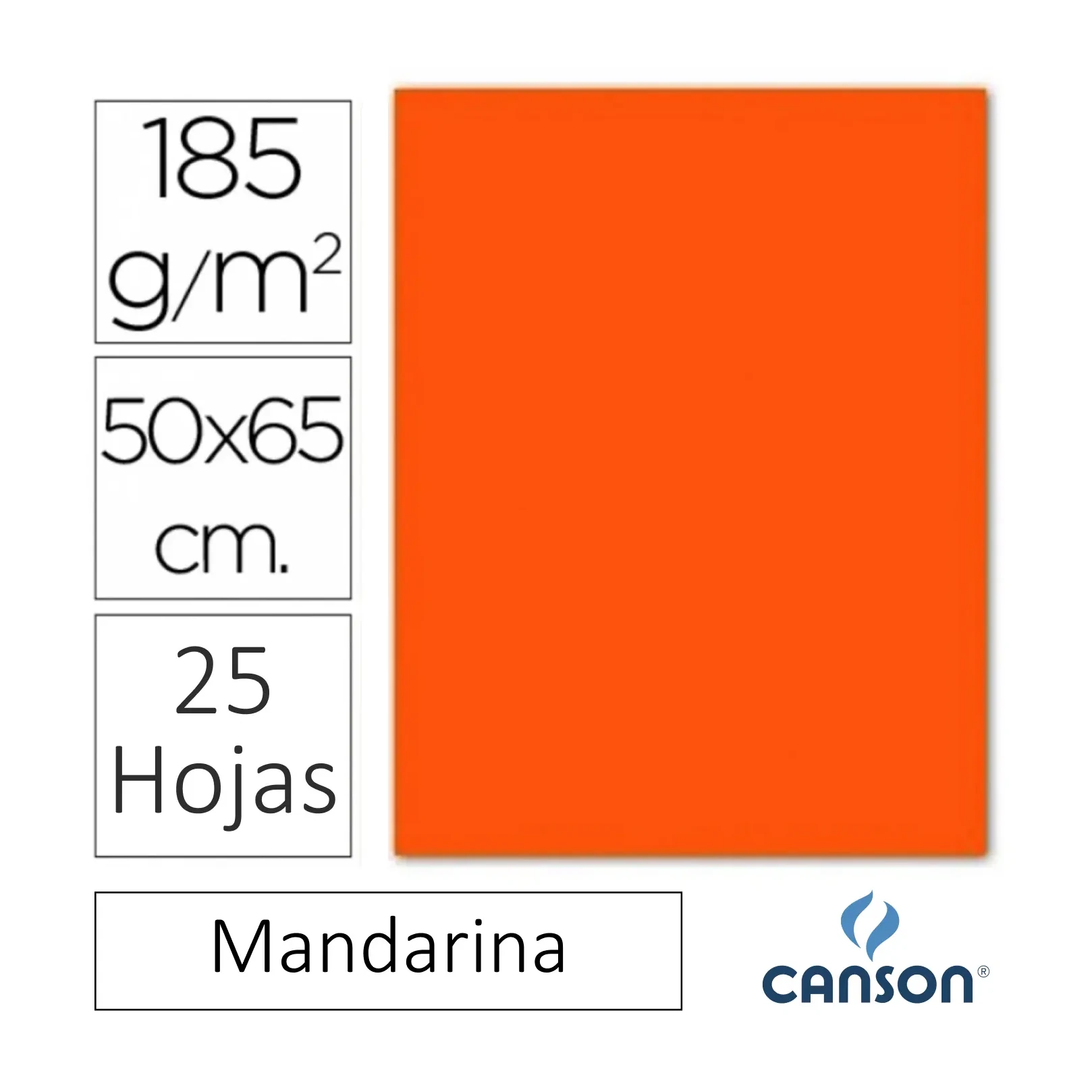 [649208] CARTULINA CANSON IRIS 50×65CM MANDARINA