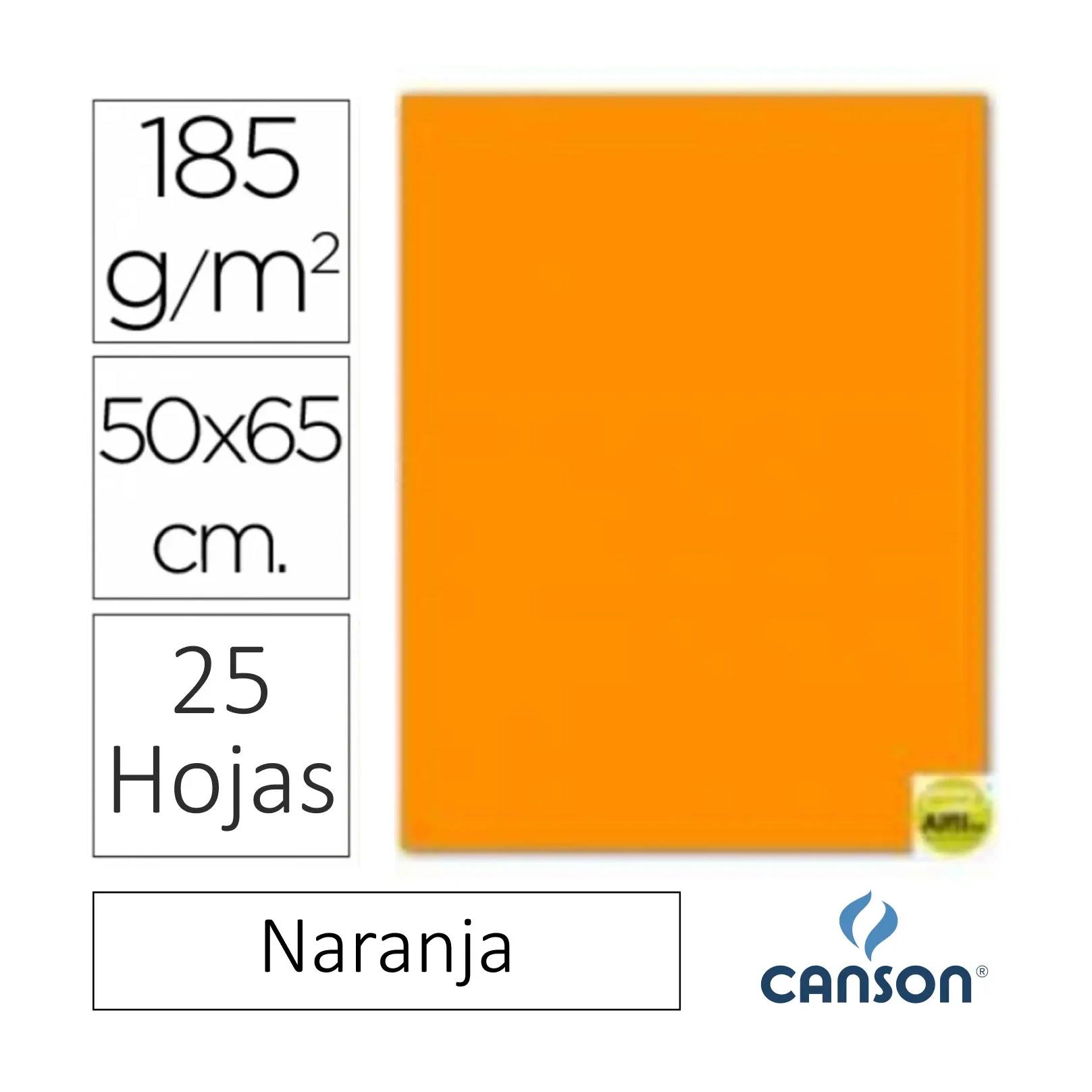 [649935] CARTULINA CANSON IRIS 50×65CM NARANJA