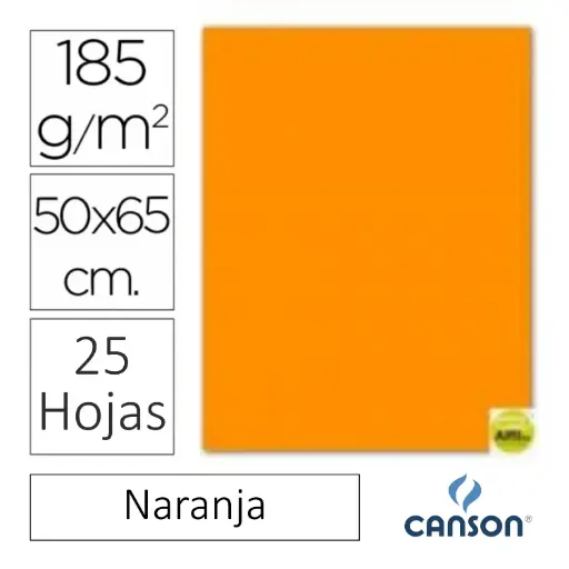 [649935] CARTULINA CANSON IRIS 50×65CM NARANJA