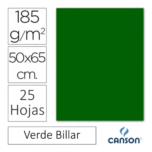 [649924] CARTULINA CANSON IRIS 50×65CM VERDE BILLAR