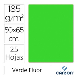 CARTULINA CANSON IRIS 50×65CM VERDE FLUOR