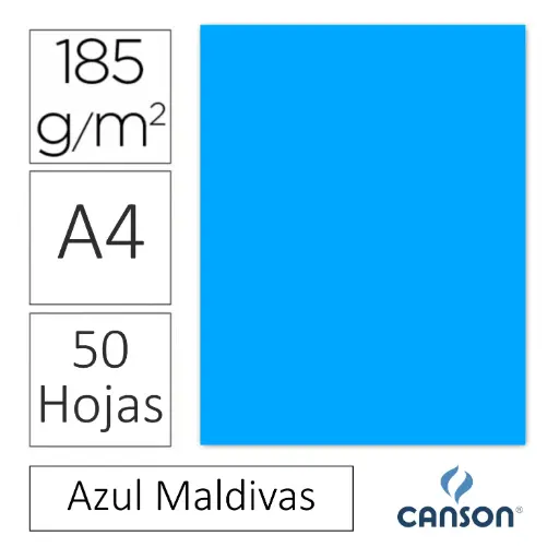 [701141] CARTULINA CANSON IRIS A4 AZUL MALDIVAS