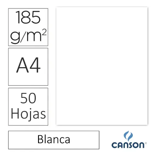 [701181] CARTULINA CANSON IRIS A4 BLANCA