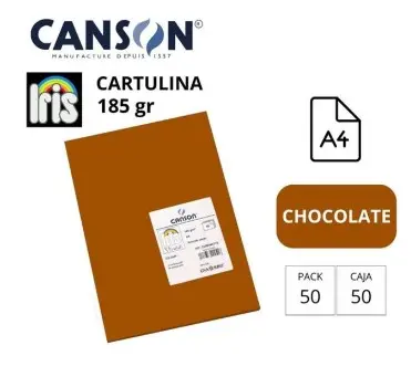 [701201] CARTULINA CANSON IRIS A4 185 GRAMOS CHOCOLATE
