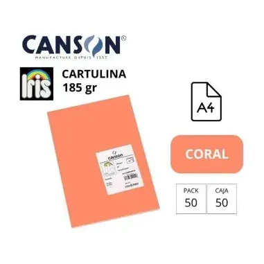 [700043] CARTULINA CANSON IRIS A4 CORAL