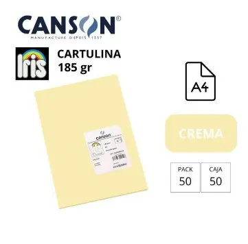 [701221] CARTULINA CANSON IRIS A4 185 GRAMOS CREMA 