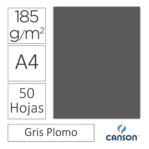 [649662] CARTULINA CANSON IRIS A4 GRIS PLOMO