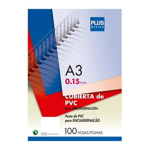 [220139] CUBIERTA ENCUADERNAR A3 CRISTAL 200M 100UDS
