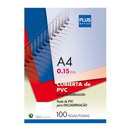 [220140] CUBIERTA DE ENCUADERNAR A4 PVC TRANSPARENTE 150 MICRAS 100 UDS YOSAN