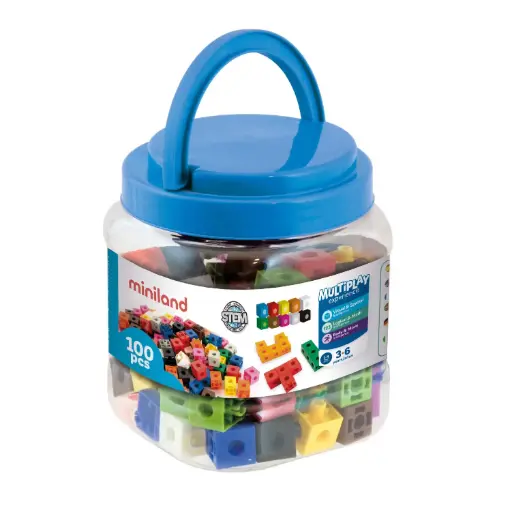 [825487] JUEGO MATEMÁTICO CUBOS ENCAJABLES 2CM 100 PIEZAS