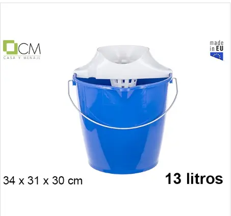 [749392] CUBO PLASTICO CON ESCURRIDO 13L