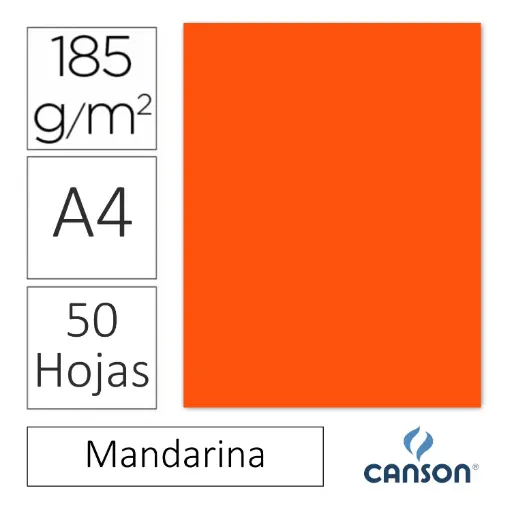 [701301] CARTULINA CANSON IRIS A4 MANDARINA