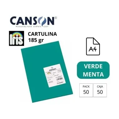 [700046] CARTULINA CANSON IRIS A4 VERDE MENTA