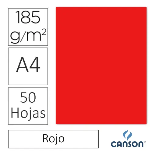 [649696] CARTULINA CANSON IRIS A4 ROJO